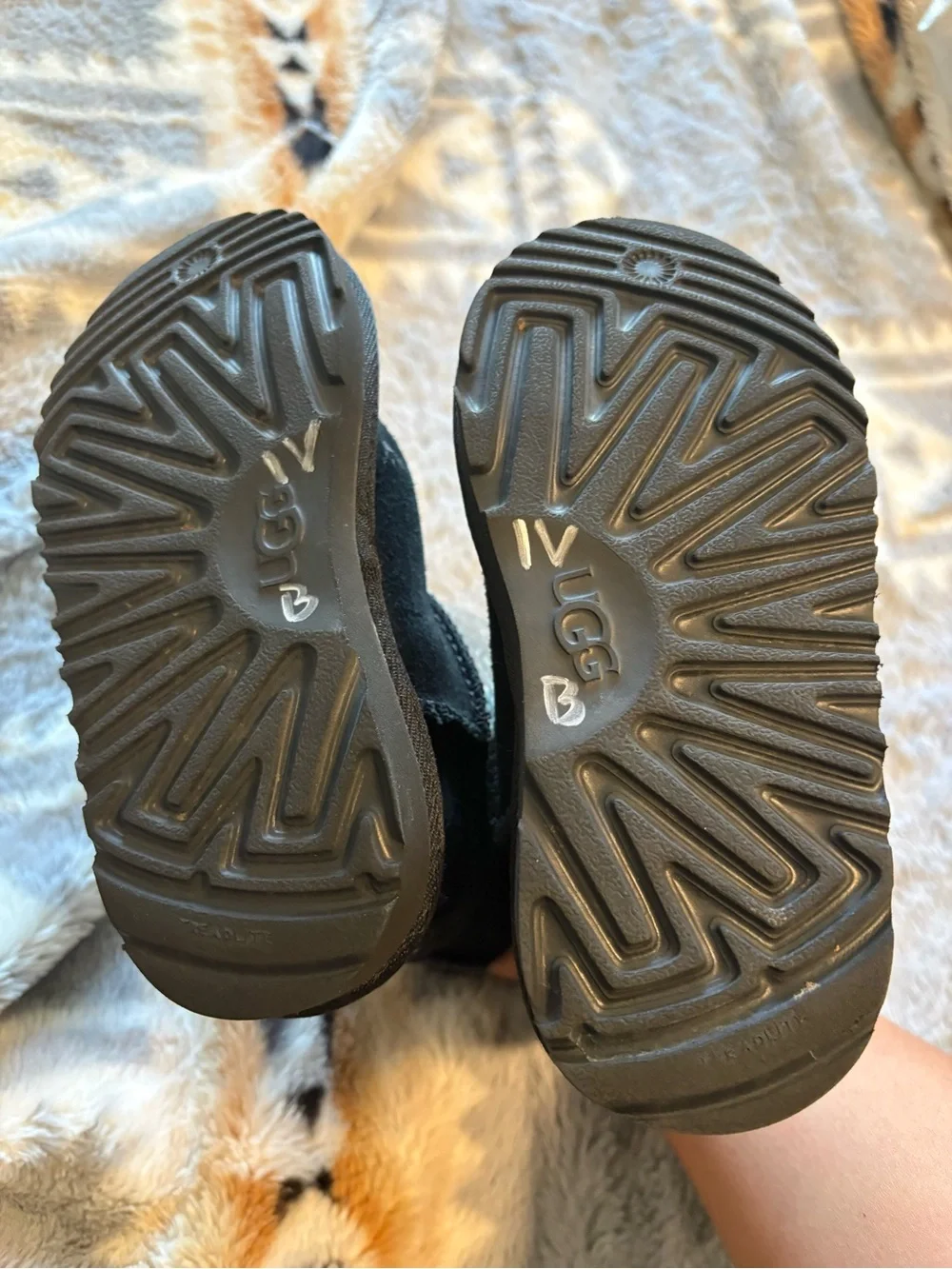 UGG Kids Black Boots with Iridescent Star Shaft